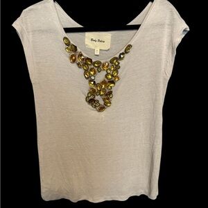 Embellished Cream Blouse with Elegant Sleeves